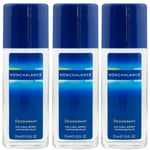 Nonchalance Natural Deo Spray 3 x 75 ml Deodorant for Woman Gentle on the Skin