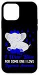 Coque pour iPhone 12 mini Ruban bleu pour sensibilisation à la dyspraxie avec inscription « Cute Elephant Support »