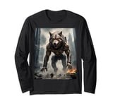 Battle in the City Attack of the Giant Wolf Long Sleeve T-Shirt