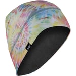 Casual zan headgear - Sportflex fleece beanie ljusblå rosa gul one size tie dye sunburst elastan