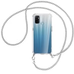 Collier pour Oppo A53 / A53s chaîne en métal (A) Etui Coque antichoc avec cordon