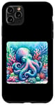 Coque pour iPhone 11 Pro Max Pieuvre endormi dans le corail, tentacules enroulés autour. Dormir