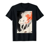 Japanese Kitsune Yokai White Fox Ghost Ukiyo-E Vintage T-Shirt