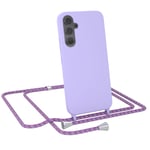 For Samsung Galaxy A54 phone chain silicone phone case to hang TPU case purple