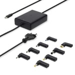 Nedis Notebook Adapter | GaN | 100 W | 5 / 9 / 12 / 15 / 20 V DC | 3.0 / 5.0 A | Används för: Dator / Smartphone / Surfplatta | Euro / Typ-C (CEE 7/16)