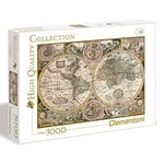 Clementoni - Collection Hight Quality : Carte Ancienne du Monde - Puzzle Planisphère - Puzzle 3000 pièces - Décoration Murale - Dimensions 118,4 x 84,5 cm - Dès 14 ans - 33531