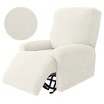 Stickade vilstolssofföverdrag Lazy Boy Elastisk soffa Protector Relax Cover Lounge Hem Husdjur Anti-Scratch 1/2/3/4 sits grid-Off White 1 Seater