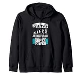 Anthropology Humor Superpower Teacher Human Evolution Zip Hoodie