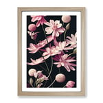 Pretty Little Flowers Framed Print for Living Room Bedroom Home Office Décor, Wall Art Picture Ready to Hang, Oak A3 Frame (34 x 46 cm)