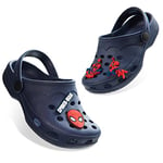 Marvel Sabot de Jardin Enfant - Sandales Spiderman Garcon avec Pins Décorations Taille 28-34 (Navy Spiderman, 32 EU)