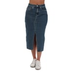 Only Womenss Siri Denim Skirt in - Blue Cotton - Size 16 UK