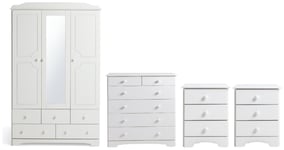 Argos Home Nordic 4 Piece 3 Door Wardrobe Set - White