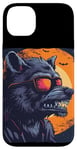 Coque pour iPhone 14 Plus Loup-garou amusant avec lunettes de soleil pour les amateurs de loups-garous