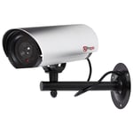 Properav Dummy CCTV Camera Outdoor, Fake Security Camera Aluminium with Flashing Light