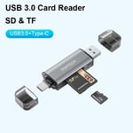 RSHTacétone-Lecteur de carte,transfert de données,USB C et USB 3.0 vers SD,MicroSD TF,carte mémoire,adaptateur de carte SD,accessoires pour ordinateur portable,5Gbps