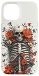 iPhone 15 Skeleton Ribcage Anatomy with Flowers Butterflies Case