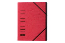 Pagna Office - klassificeringsmappe - 12 dele - for A4 - med faneblade - rød