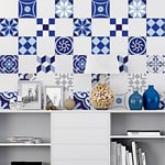 15 Stickers adhésifs carrelages | Sticker Autocollant Carreaux de ciment - Mosaïque carrelage mural salle de bain et cuisine | Carreaux de ciment adhésif mural - azulejos - 10 x 10 cm - 15 pièces