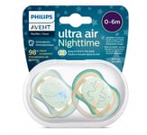 Philips Avent Ultra Air Tétine orthodontique de nuit 0-6m Garçon, 2 pieces