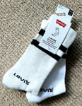 2 Pairs Genuine LEVI'S Oatmeal White Cushioned SOCKS 6-8 39-42 levbox1