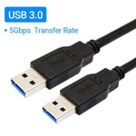 Câble d'extension USB 3.0 vers USB 3.0 mâle vers mâle,rallonge USB 2.0,transmission rapide des données pour les religions du disque dur - Type USB 3.0 Black-0.5m