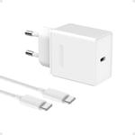 20w Chargeur Usb C Rapide, Secteur Chargeur Rapide Pour Iphone 15 Pro Max/14/13/12/11 Plus, Ipad Pro 13/12.9/11/Air/Mini, Samsung Galaxy, Google Pixel Type C Mural Adaptateur Avec 2m Câble