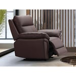 Vente-unique Fauteuil relax en cuir de buffle PAKITA - Marron