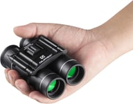 QUNSE Mini Pocket Small Binoculars, 10x25 Bird Watching Compact Folding with for