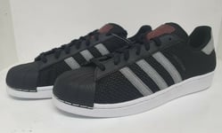 Men's Adidas Superstar Woven Black Grey Trainers Cp9441
