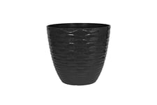 Plant Avenue Plastic Plant Pot, Charcoal, 33cm Dia