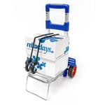 Relaxdays - Diable pliable chariot de transport trolley 30 kg de charge maximum chariot de courses avec poignées ergonomiques en aluminium, bleu