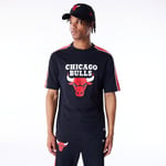 New Era NBA Panel T-Shirt surdimensionné Chicago Bulls Noir/Rouge