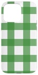 iPhone 15 Pro Max Green White Checkered Plaid Flannel Gingham Pattern Checker Case