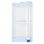 Vaessen creative Massicot Pliage 15 x 30,5 cm-avec Règle Retractable et Plioir-Coupe Papier Gradué pour Scrapbooking et Loisirs Créatifs, Blanc-Bleu