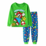 Super Mario Set för pojkar, tecknad T-shirt och byxor 2-delad pyjamas, nattkläder för barn Pj present B 5-6 Years