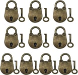 10 Pièces Vintage Cadenas Mini Serrure à Clé avec Clés Archaize Cadenas Durable en Métal Serrure à Clé pour Ordinateur Portable Livre de Journal Intime Boîte à Bijoux(Q790)