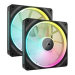 Corsair iCUE LINK LX140 RGB Black Dual 140mm PWM Fan Starter Kit 2 Pac