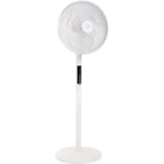 AIR-LIGHT RING - Ventilateur sur pied & Brasseur d'air blanc Ø40cm 70W avec c...