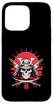 Coque pour iPhone 15 Pro Max Ninja mystérieux au coucher du soleil rouge pour un amateur de ninja