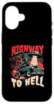 Coque pour iPhone 16 Highway to Hell - Bold Urban Graffiti Esthétique