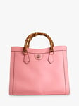 Pre-loved GUCCI Diana Leather Bamboo Top Handle Grab Bag, Pink