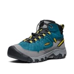 KEEN Targhee 4 Mid Height Durable Comfortable Waterproof Hiking Boots, Alloy/Granite Green, 8 US Unisex little kid