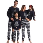 Julpyjamas för familjen, matchande familjens jul-PJ-set Blue Mom L