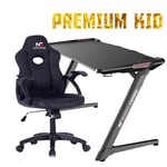 Little Warrior Gamer Stol + Gaming Bord Premium - Perfekt til børn - PU læder