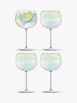 LSA International Pearl Bubble Balloon Gin Glass, Set of 4, 680ml, Clear/Multi