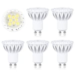 BAOMING GU10 LED Bulb, 5W Cool White,600lm,Equal to 50W GU10 Halogen Spot Light Bulbs, Dimmable, 38° Beam Angle, 6 Pack