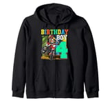 Kids 4 Years Old Kid Birthday Boy Dirt Bike Motorcycle 4th Zip Hoodie