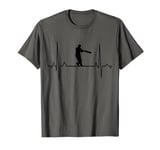 Cricket Player Heartbeat Design Cricketer Cricket Game T-Shirt