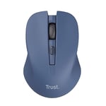 Trust Mydo Souris sans Fil Silencieuse, 82% Plastiques Recyclés 1000-1800 DPI, Récepteur USB Stockable, RF 2.4GHz, pour Gauchers et Droitiers, Mouse pour PC, Ordinateur Portable, Mac - Bleu