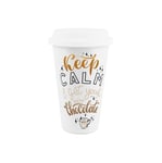 Keep Calm Hot Chocolate Travel Mug - Reusable Insulated Ceramic Cup Gift